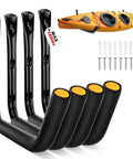 Heavy Duty 4 Piece 15 Inch Garage Storage Hooks Wall Mount Set Up To 100 Lbs Per Hook Jumbo Arm For Kayaks Surfboards Snowboards