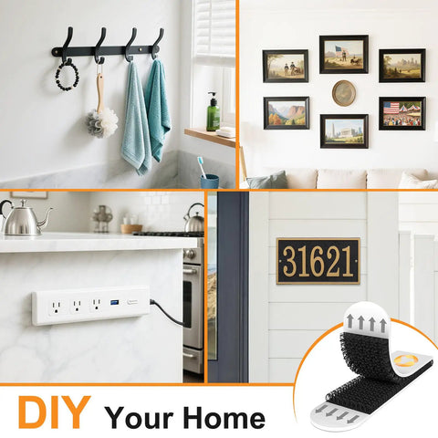 Heavy Duty Picture Hanging Strips Set With 56 Strips For Damage Free Walls shown in DIY home decor applications