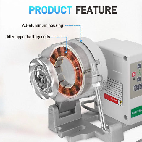Pro Grade Brushless Servo Motor For Sewing Machines With Controller And Foot Switch, internal structure showing copper cells