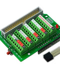 Arduino Screw Terminal Block Breakout Module For Uno R3 Soldered And Ready To Use 3 5mm Pitch Fits 26 AWG To 16 AWG Wires M2 Screws 40 Pin IDC Header Perfect For Quick Prototyping And Clean Wiring On Your Projects, front view