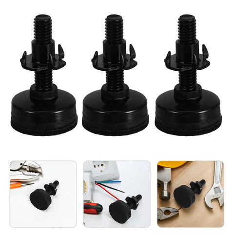 Heavy Duty Adjustable Furniture Leveling Legs Set 8 Pieces Rugged Carbon Steel and Nylon Construction 3/8-16 Inch Threaded Screw