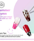 Nail designs using 24 Color Hema Free Solid Gel Nail Polish Kit With Ombre Gel Polish and Pat Paint Gel In Blush Pink And Midnight Blue.