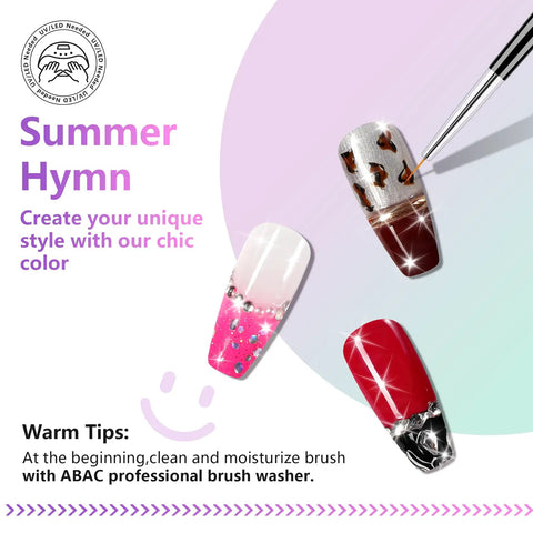 Nail designs using 24 Color Hema Free Solid Gel Nail Polish Kit With Ombre Gel Polish and Pat Paint Gel In Blush Pink And Midnight Blue.