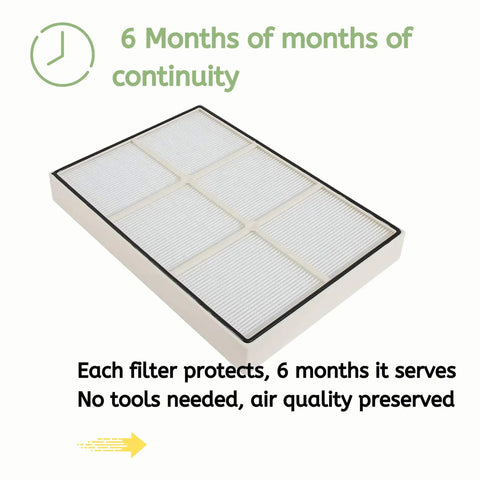 Power Up Your Air With This Replacement True HEPA Filter Set Plus Activated Carbon Pre Filter For Sears Kenmore Models shown with text.