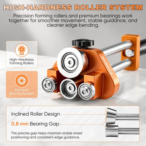 Handheld Five Inch Sheet Metal Bender Roller Tool Forms Crisp Edge Folds On Roofing Flashings Trim Panels And Shop Projects With Zero Fuss For Any Skilled Tradesman Crew