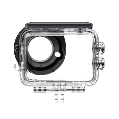 Underwater Dive Case Built For GO Ultra Action Camera Waterproof To 197ft 60m Glass Lens Protection Secure Buckle Lock Front View