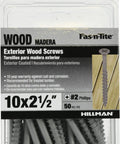 Pro Level Kickass Exterior Deck Screws Fifty Count Ten By Two And A Half Inch Phillips Fasteners With Gray Ceramic Finish in packaging.
