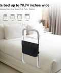 Bed Assist Rail For Seniors, Adjustable With Foam Padded Handle, Non Slip Under Mattress Base, Fixing Strap, Fits Twin Full Queen King