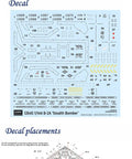 Decal sheet and placement guide for Dope B2A Stealth Bomber Model Kit 1 144 Scale Ready To Assemble With Photo Etched Parts