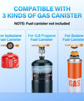 Three Fuel Portable Camping Stove With Wind Blocker For Any Adventure A 3 In 1 Propane Butane Isobutane Stove fuel canisters