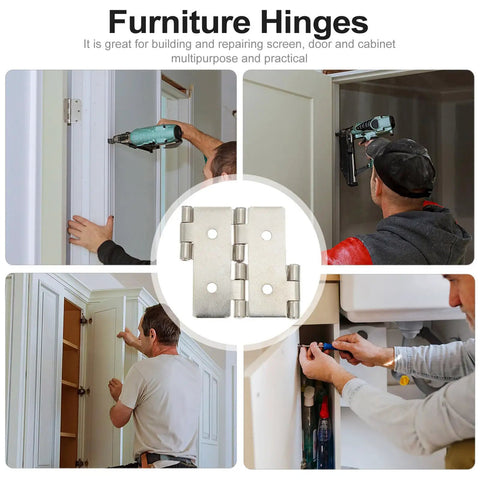 Retro Style Double Acting Cabinet Hinges 10 Pack Iron Door Hinges installation on cabinets and folding screens.