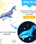 Glow In The Dark Under The Sea Wall Decals Set With Whale Design Illuminated After Sun Exposure for Nursery and Kids Rooms
