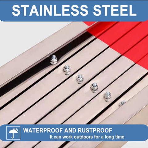 Close-up of stainless steel panels showing rustproof metal glides for Tough Expandable Metal Barricade And Portable Folding Security Gate.