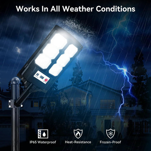 Slick Six Pack Solar Street Lights Featuring Motion Sensor And Waterproof Dusk To Dawn LED Flood Bulbs For Backyard Driveway Property Security Gonna Zero Out Your Electric Bill While Dropping Killer Glow All Night Long