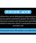 Prime Ave mission statement on automotive gaskets with focus on precision and reliability.
