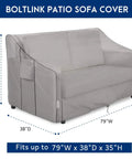 Outdoor Patio Furniture Cover Waterproof Built To Last 3 Seater Sofa Cover Fits Up To 79W X 38D X 35H Inches Weather Resistant 600D