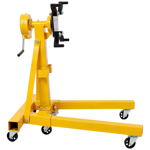 Tough As Nails 1500 LB Engine Hoist Stand featuring geared 360 degree swivel head and six wheel mobility base.