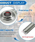 Two Pack Five Eighths Inch Heim Joint CM10 Rod End Bearings Set, Five Eighths Inch Right Hand Male Thread 18 TPI, Includes Jam Nuts, Heavy Duty Linkage For Machinery And Automation, Smooth Motion And Easy Install. Close-up of 5/8-18 right-hand rod end bearing