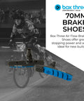 70mm BMX Brake Pads Matte Black With Pad Printing Dual Compound Rubber Pivoting Posts For Easy Toe In Adjustments