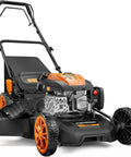 21 Inch Self Propelled Gas Lawn Mower With 170cc 4 Stroke OHV Engine Walk Behind For Thick Grass Fuel Efficient Power Easy Start Durable Construction Ideal For Home Yards And Small To Medium Lawns, front view