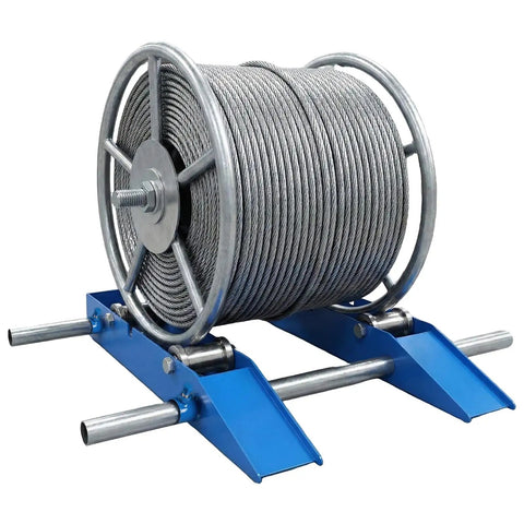 Heavy Duty Cable Drum Roller Stand With Ramp, 3 Ton Capacity, Adjustable Wire Dispenser For 11.8 To 59 Inch Diameter Reels