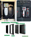 Slick Heavy-Duty EV Charger Enclosure With Pedestal Post Workhorse Weatherproof Lock Box For Outdoor Use with spacious storage.