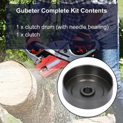 Clutch Drum Sprocket With Bearing For Echo CS 310 352 353ES Chainsaw shown with wood cutting in background