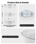 Dimensions of 3 Tier Lazy Susan Bathroom Countertop Organizer With 360 Degree Rotating Clear Tray showcasing diamond design and rotation feature.