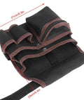 Top Shelf Electrician Tool Belt With Spacious Multi Pocket Waist Pouch Rugged Industrial Build and Slick Hustle Proof Fit top view with pockets.