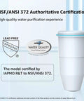 NSF/ANSI 372 certified water filter for ZeroWater pitcher and dispenser, lead-free, reduces TDS to zero and cuts chlorine.