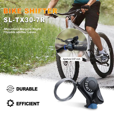 7 Speed Right Thumb Shift Lever For Mountain City Road And Folding Bikes, Ergonomic Trigger Shifter With Smooth Downshift