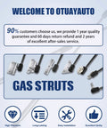 Welcome to OtuaYAuto image featuring gas struts with guarantees, showcasing quality and easy installation features.
