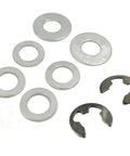 Washers and clips from Heavy Duty Front Wheel Bearing Replacement Kit With Four Bushings Two 121748X Two 121749X Thrust Washers And Clips