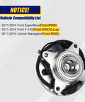 Wheel Bearing And Hub Assembly 515143 For Ford Expedition F150 Lincoln Navigator 2011 To 2014 Front RWD 6 Lug With ABS