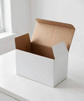 20 Pack White Corrugated Cardboard Mailing Boxes For Shipping And Parcel Packaging, Heavy Duty White Paper Parcel Boxes, Ideal For Small Business, Warehouse, Moving, 6.3 By 4 By 3.2 Inches, open white shipping box