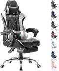 All Day Comfort Pro Grade Ergonomic High Back Gaming Chair With Footrest And Massage Lumbar Support For Long Sessions Swivel Headrest Computer Chair Built For Gaming And Work White Finish in multiple colors