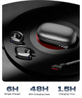 Bluetooth 5.4 Wireless Earbuds With Secure Ear Hooks For Running And Workouts IPX7 Waterproof Sport Headphones on charging case