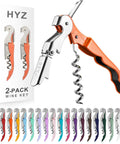 Two Pack Waiter Corkscrew Wine Opener Set With Foil Cutter And Bottle Opener Double Hinged Pro Grade Wine Key for servers