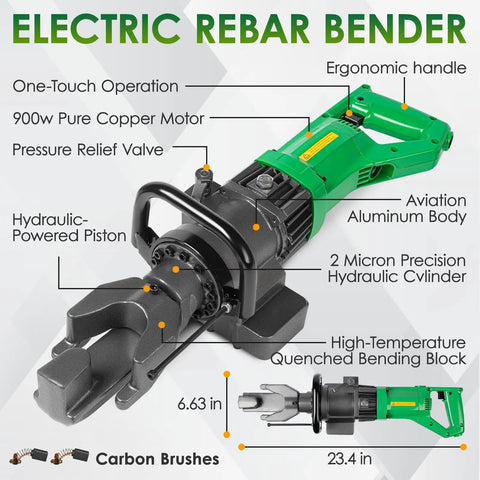 Top Rated Yixbizhu 900W Electric Rebar Bender For Steel Rods 6 To 16mm with ergonomic handle and carbon brushes.