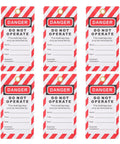 Industrial Safety Lockout Tags Kit 6 Pcs Hanging Do Not Operate Labels for Equipment Repair and Maintenance, Factory Use