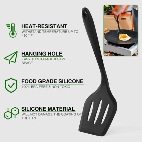 All-In-One Must-Have Camping Cookware Set 30-Piece Kitchen Tools For Outdoor Adventures with a black silicone spatula