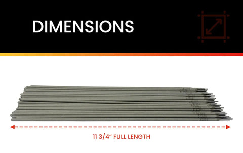 5 64th Inch E6013 Arc Welding Electrodes, 5 Pound Pack, All Purpose Welding Rods For Mild Steel, Easy To Start At Low Amps, Works In All Positions, 60,000 PSI Weld Strength, Best On Clean Light Gauge Metal, Great For Beginners To Pros. 11 3/4 inch full length rods