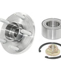 Front Wheel Hub Kit With Bearing Wheel Studs Snap Ring And Axle Nut Complete Replacement Assembly For Non Integral Wheel Hubs Restoring Smooth Operation And Precise Fit