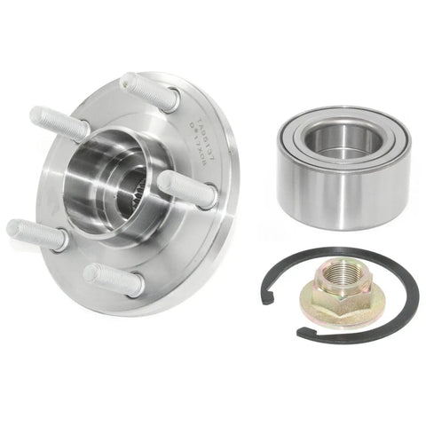 Front Wheel Hub Kit With Bearing Wheel Studs Snap Ring And Axle Nut Complete Replacement Assembly For Non Integral Wheel Hubs Restoring Smooth Operation And Precise Fit