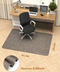 Large Office Chair Mat For Hardwood Floors 35.4 By 47.2 Inches Anti Slip PVC Desk Rug With Rattan Pattern Heavy Duty Floor Protector