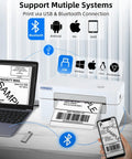 Bluetooth 4x6 Thermal Shipping Label Printer Workhorse For Small Business, Wireless Label Printer For Amazon Shipments, shown with devices