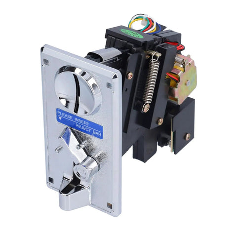 Top Tier Generic Electronic Selector For Game Vending Machines In Cool Silver Gray with reject bar and installation features.