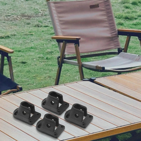 Sturdy Folding Table Leg Brackets For 16mm Round Pipe Durable PP Plastic Construction With Screws Quick Mount For Camping Outdoors Dining Workbench Repair No Fuss Easy Install on outdoor table