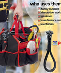 Heavy Hitting 30 Inch Black Zip Ties With 200 Lbs Grip Thick Cable Ties And Extra Long Nylon Tie Wraps For Yard Chores Electrical Setup And Garage Grind Durable 28 Pack in a tool bag.