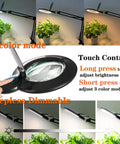 10X Floor Magnifying Glass With Light And Stand, Ultra Bright 2200 Lumens LED Magnifier showing 3 color modes and stepless dimming